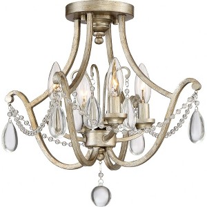 Quoizel Lighting Regent 4 - Light Semi-Flush Mount in  Vintage Gold - 1 of 4