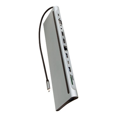 HELIX 12-in-1 USB-C® 100-Watt PD Docking Hub with Dual 4K HDMI® in Silver