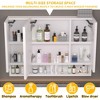 Akoasm 39 in. W Modern Bathroom Storage Cabinet with Multilevel Storage Compartments and Mirrors-White - 3 of 4