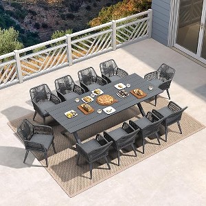 PURPLE LEAF Outdoor Dining Set All-Weather PE Rattan Outdoor Patio Furniture Set with All Aluminum Frame Table and Chairs Set - 1 of 4