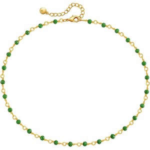 Gold Beaded Choker Necklace 18K Plated Dainty Chain for Women - 1 of 4