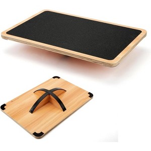 Wooden Wobble Balance Board for Standing Desk, Anti-Slip Rocker Board for Core Strength & Stability Training - 1 of 4