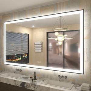 Apmir Super Bright Front & Back LED Lighted Anti-Fog Aluminum Alloy Framed Tempered Glass Bathroom/Vanity Mirror with ETL & 3-Year Warranty - 1 of 4