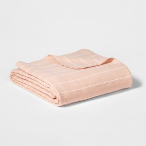 Twin Modern Acrylic Striped Bed Blanket Pink - Project 62 + Nate Berkus