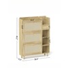 Fontoi Decorative Storage Cabinets, Storage Cabinet with 3 Rattan Flip Drawers, 3 Shelves and 1 Storage Drawer for Entryway, Brown, 9.3"*49.2"*36.6" - 2 of 4