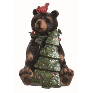 Transpac Resin Multicolored Christmas Small Bear Figurine - 1 of 3