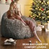 Bean Bag Chairs for Adults, Faux Fur Bean Bag Chair with Filler, Soft Plush Living Room Beanbag Chair Armrest Bean Bag Couch for Reading - 2 of 4