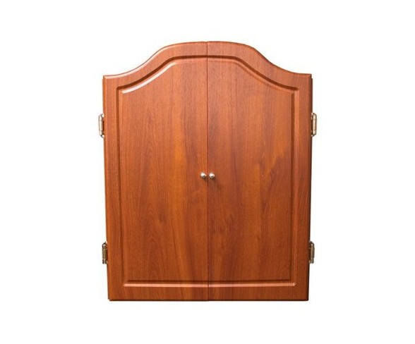 DMI Darts Deluxe Dartboard Cabinet Set - Cherry