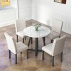 5Pcs Dining Sets Imitation Marble Tabletop Solid Wood Dining Table 4 Chairs Kitchen, Space Saving Dining Sets, Black White - 3 of 4