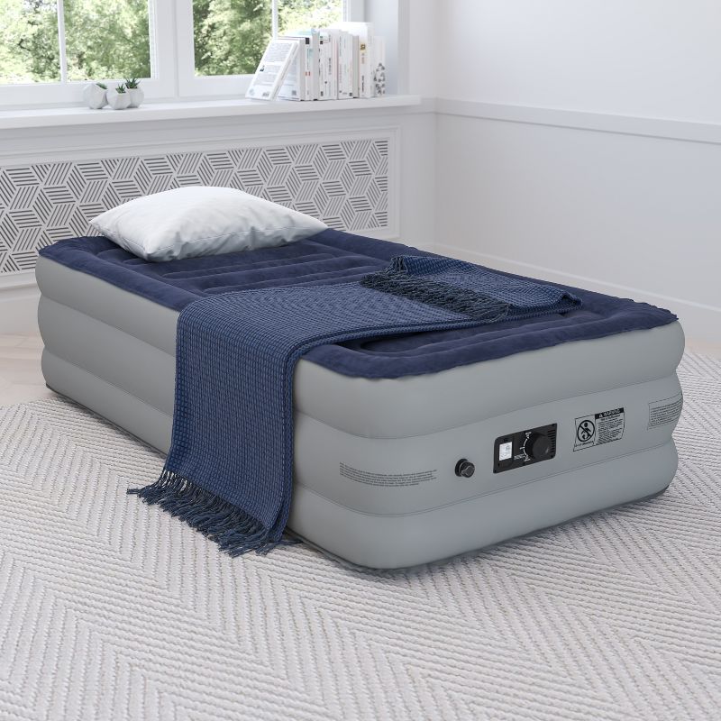 Flash Furniture 18 inch Air Mattress with ETL Certified Internal Electric Pump and Carrying Case, 3 of 15