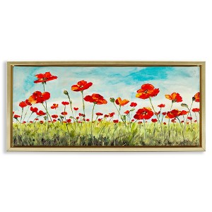 Stupell Industries Bright Red Poppies Meadow, 25" x 11" - 1 of 4