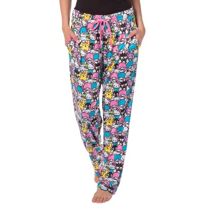 Hello Kitty Friends Multi-Colored AOP Womens Sleep Pajama Pants