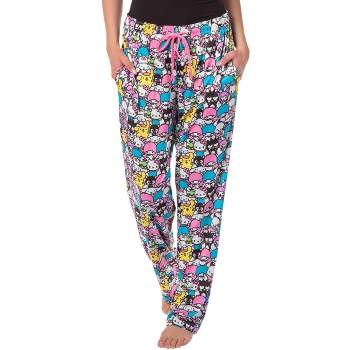 Hello Kitty Friends Multi-colored Aop Womens Sleep Pajama Pants-small ...