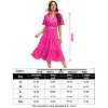 Coolmee Women Smocked High Waist Cross V Neck Ruffled Short Sleeve Layered Midi Dress - 4 of 4