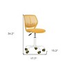 HomeRoots Yellow and White Adjustable Height Swivel Rolling Office Chair - 3 of 4