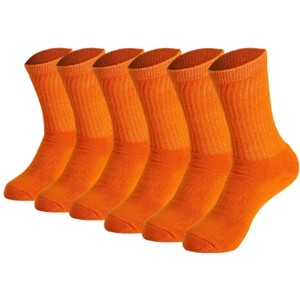 Men’s Cotton Crew Socks – 6 Pairs, Cushioned Sole, Breathable & Moisture-Wicking Athletic Sport Socks - 1 of 4