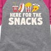 Girls' - Instant Message - Here For The Snacks Shirt Tail Raglan Graphic T-shirt - 2 of 4