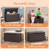 Kids Wooden Toy Box Storage with Safety Hinged Lid for Ages 2+ (Coffee) - 4 of 4