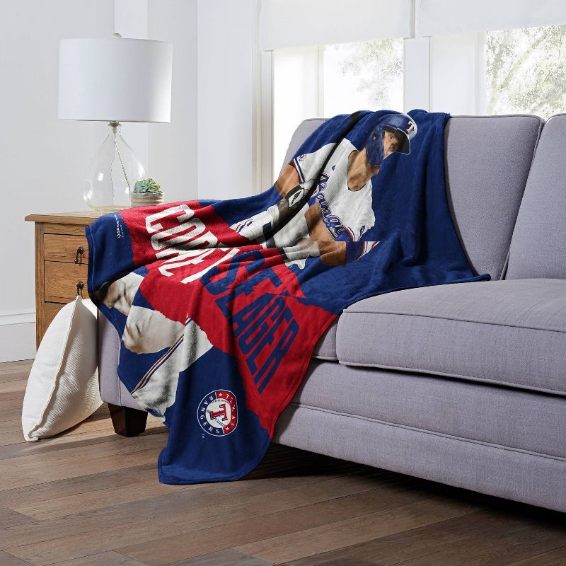 50&#34;x60&#34; MLB Texas Rangers 23 Corey Seager Silk Touch Throw Blanket, 3 of 6