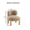 Sapphtopaz Faux Fur Accent Chair with Curved Backrest Upholstered Cute Leisure Chair with Wooden Legs Bedroom Chair for Living Room, Bedroom - 3 of 4