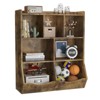 Kids Bookshelf and Toy Storage, 3-Tier Wooden Toy Storage Unit with Shelves and Compartments, Freestanding Kids Bookcase for Playroom, Bedroom - 3 of 4