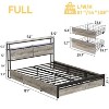 Hausource Unupholstered Bed Frame with LED Storage Headboard & 4 Drawers, Queen/Full/King - 2 of 4