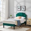 VECELO Upholstered Platform Bed Frame with Tufted Adjustable Headboard, Mattress Foundation, Wood Slat Support, Bed Frame - 2 of 4