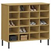 vidaXL Shoe Rack Brown Solid Pine Wood and Metal - Brown - 3 of 4