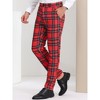 Lars Amadeus Men's Plaid Flat Front Business Dress Suit Pants - 2 of 4