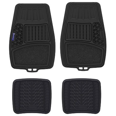 Michelin 19&#34;x34&#34; 4pc Rubber Floormat Set Black