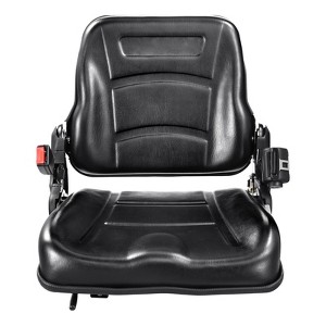 VEVOR Universal Forklift Seat, Fold Down Tractor Seat with Adjustable Angle Back, Micro Switch and Retractable Seatbelt, 6.3-13.4 inch Slot, Black - 1 of 4