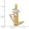 Black Bow Jewelry 14k Yellow Gold and White Rhodium Two Tone Golf Bag and Clubs Pendant - 4 of 4