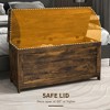 Resenkos Storage Chest,39.4" Storage Trunk w/ 2 Safety Hinges, Wooden Storage Bench w/ Side Handles, Storage Chest, Rustic Brown - 2 of 4