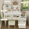 Fashion Vanity Desk with Mirror and Lights for Makeup and Cushioned Chair, Vanity Mirror with Lights and Table Set - 2 of 4