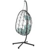 38.6Egg Chair with Stand Indoor Outdoor Swing Chair Patio Wicker Hanging - 4 of 4