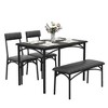 Dining Table Set for 4 with Upholstered Bench and 2 Chairs, Rectangular Dining Room Table Set for 4 for Small Space, Apartment, Dinner - 3 of 4