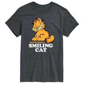 Men's - Garfield - Never Trust Smiling Cat Short Sleeve Graphic T-Shirt - 1 of 4