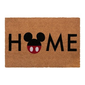 Disney 1'5"x2'5" Mickey Home Coir Doormat Natural: Indoor Outdoor Rectangle, Classic Pattern, Medium Pile, Multicolor - 1 of 4