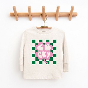 The Juniper Shop Lucky Clover Checkered Youth Long Sleeve Tee - 1 of 3
