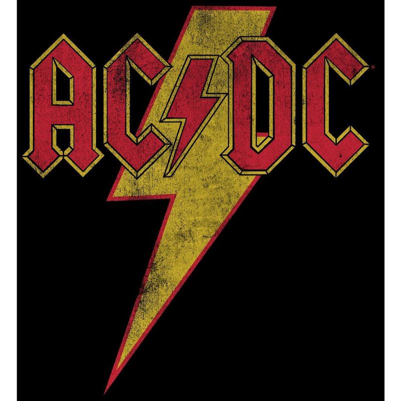 ACDC Vintage Lightning Bolt Logo Men's Black T-shirt, 2 of 4