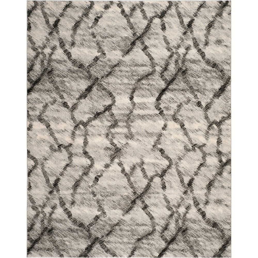 9'x12' Shapes Loomed Area Rug Light Gray/Black - Safavieh