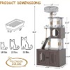 Cat Tree Tower with Litter Box Enclosure 66.9in Condo with Perch & Scratching Posts - Plush Nest, Multi-Tier Play & Rest - 2 of 4