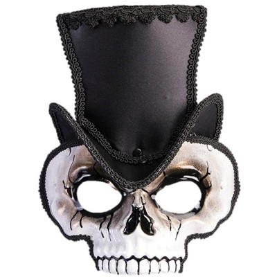 Forum Novelties Sir Steampunk Skull Half Costume Mask Black Hat