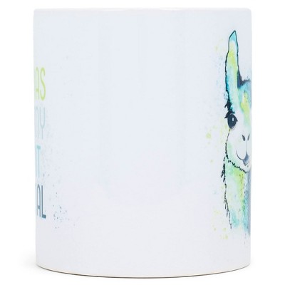 Elanze Designs Llamas are my Spirit Animal 11 Ounce White Ceramic Coffee Mug
