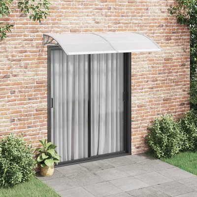 Door Canopy Black brackets, clear sheets Polycarbonate, ABS, Aluminum vidaXL