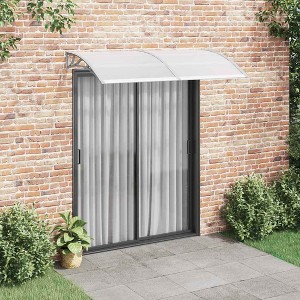 Door Canopy Black brackets, clear sheets Polycarbonate, ABS, Aluminum vidaXL - 1 of 4