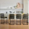 Dark Gray 24" Industrial Bar Stool with Backrest, Soft Package + Iron Frame, Adjustable Foot Pads, Stain & Water Resistant, 330 lbs Load Capacity - 4 of 4