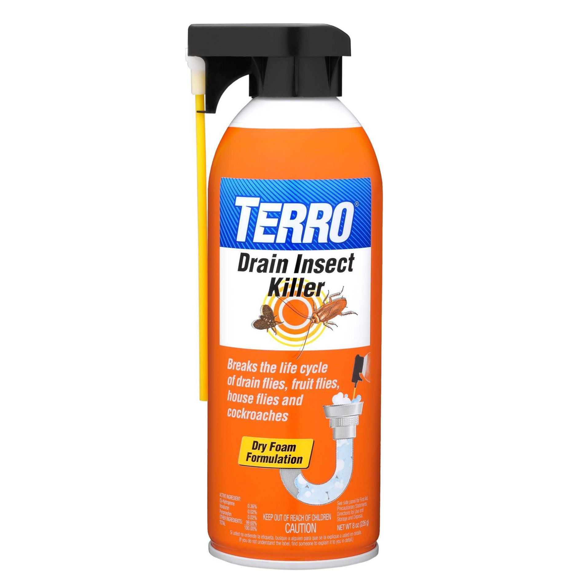 Terro Drain Killer Area Insect Repellents - Aerosol - 8oz