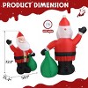 FURNIinspire Decorative Holiday Scene Props Christmas Inflatable Santa Claus with Large Gift Bag Decor for Lawn, Mall, Multicolored, 35.4"*59.1"*72.1" - 3 of 4