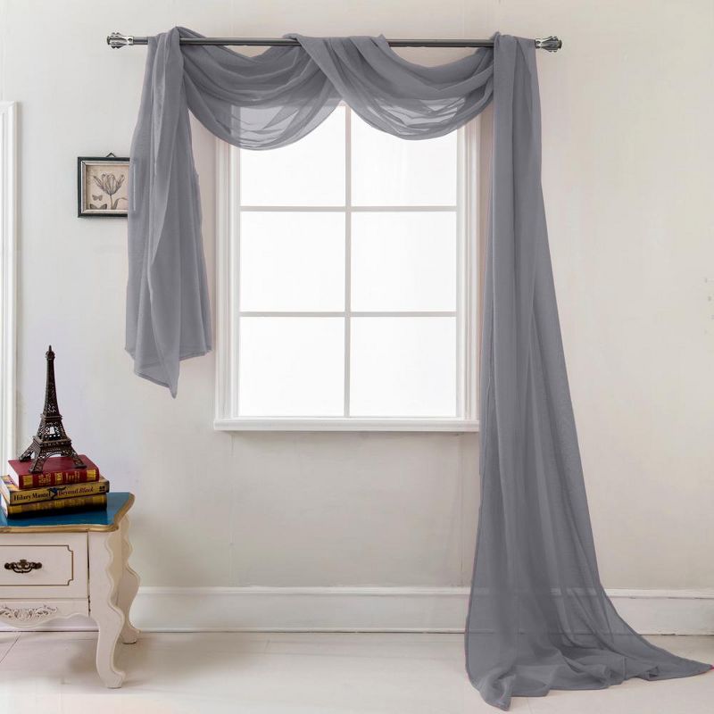 Olivia Gray Celine Decorative Sheer Curtain Scarf 55" x 216" for Bedroom, Kitchen & Living Room, 2 of 5